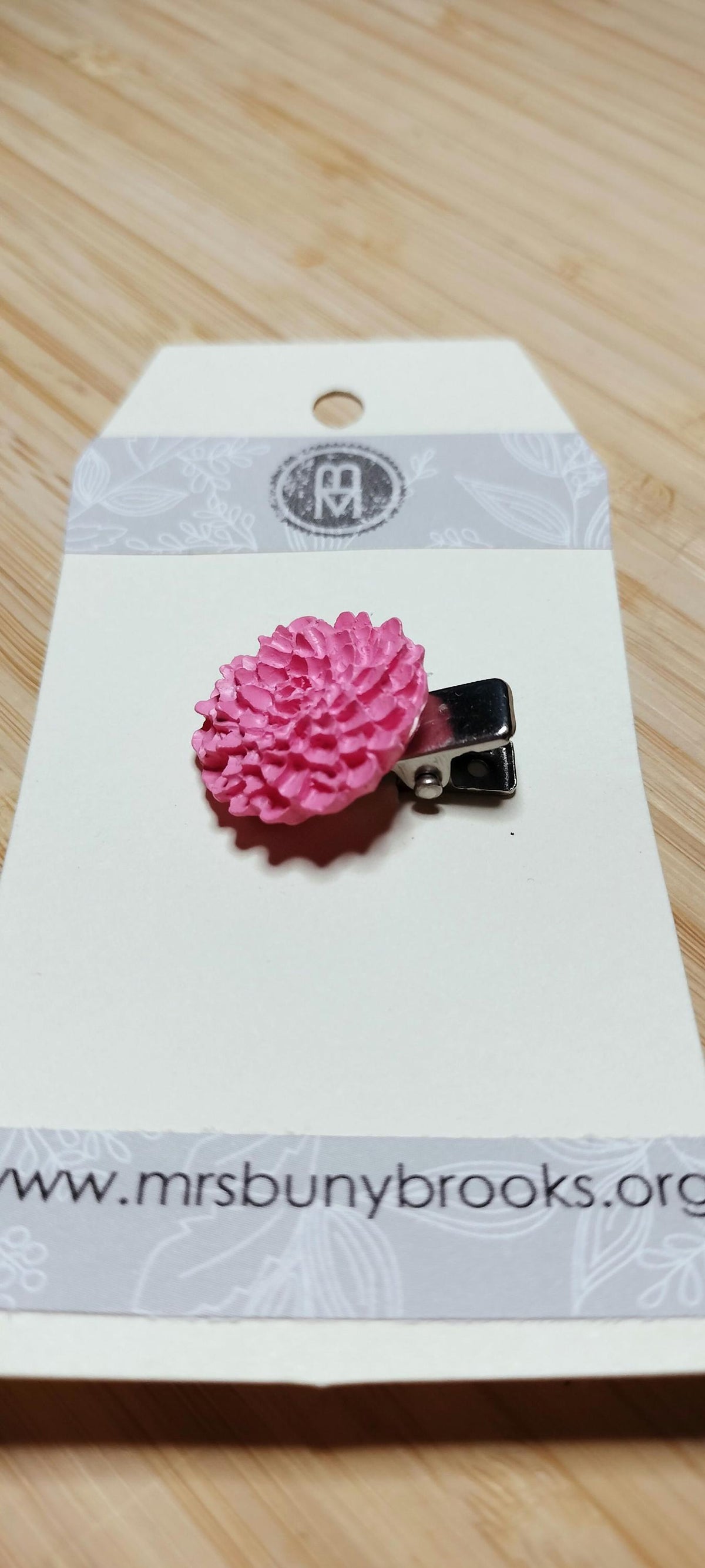 3D Pink Flower Hair Clip