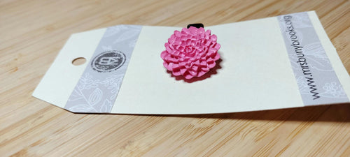 3D Pink Flower Hair Clip